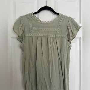 Pale Green High Neck Blouse